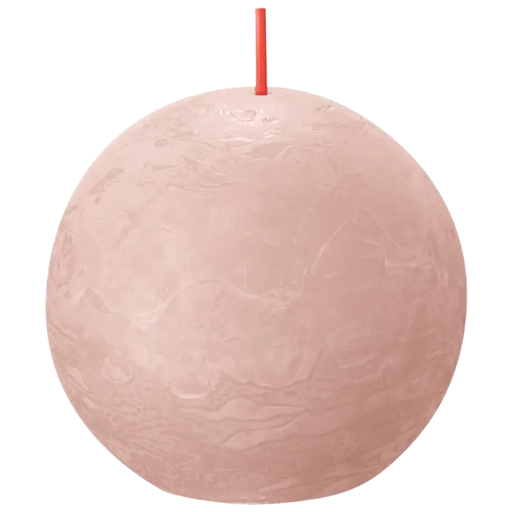 Bolsius – rustiikkinen pallokynttilä – vaalea pinkki – Ø 7,6 cm