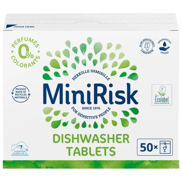 Nõudepesumasina tabletid MiniRisk lõhnavaba 50ml