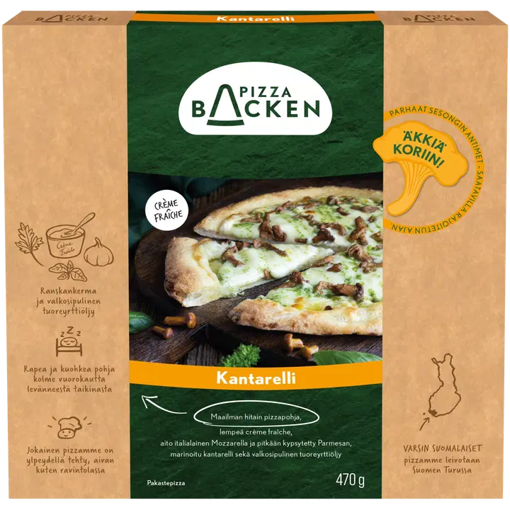 Pizza Backen Kantarelli 470g pakastepizza