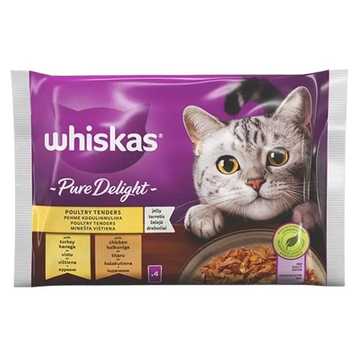 Whiskas kiisueine pehme kodulinnuliha valik 4*85g