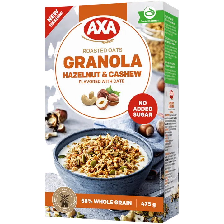 AXA Granola Hassel- & Cashewpähkinä 475g