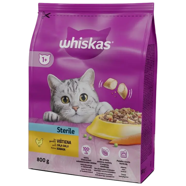 Whiskas kuivtoit steriliseeritud kassidele 800g