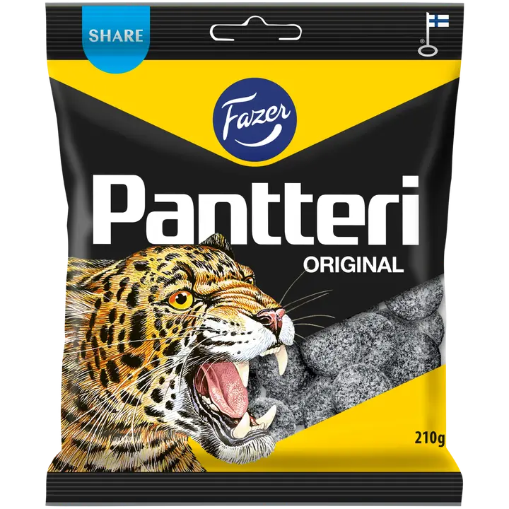 Fazer Pantteri salmiakki karkkipussi 210g