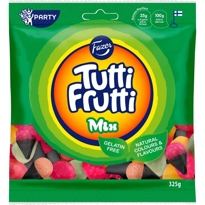 Fazer Tutti Frutti Mix Natural karkkipussi 325g