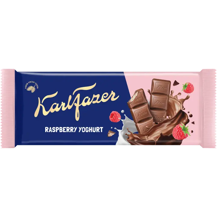 Karl Fazer vadelmajogurtti levy 100 g