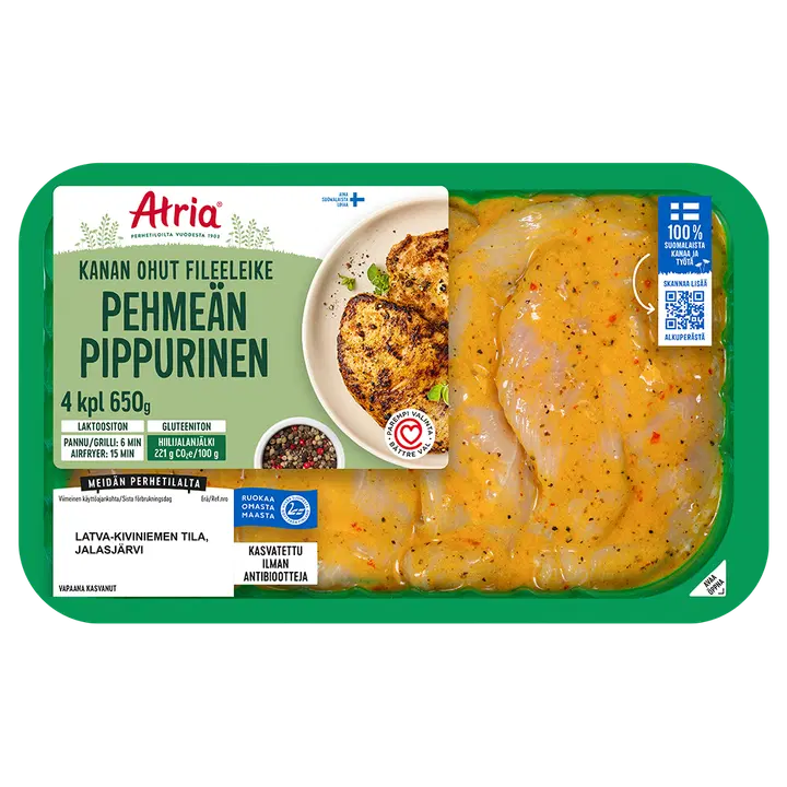 Atria kanan ohut fileeleike pehmeän pippurinen 650g