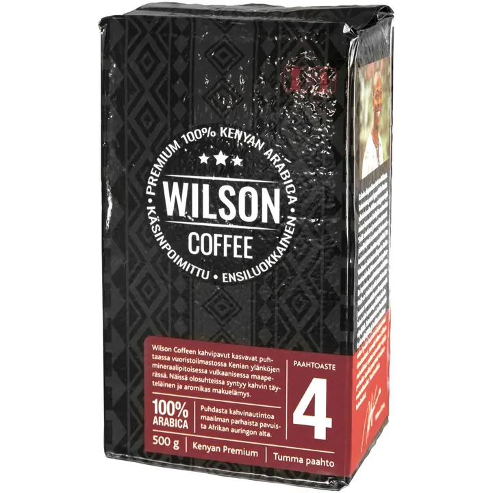 Wilson Coffee 500g SJ100% Kenian arabica Tumma paahto