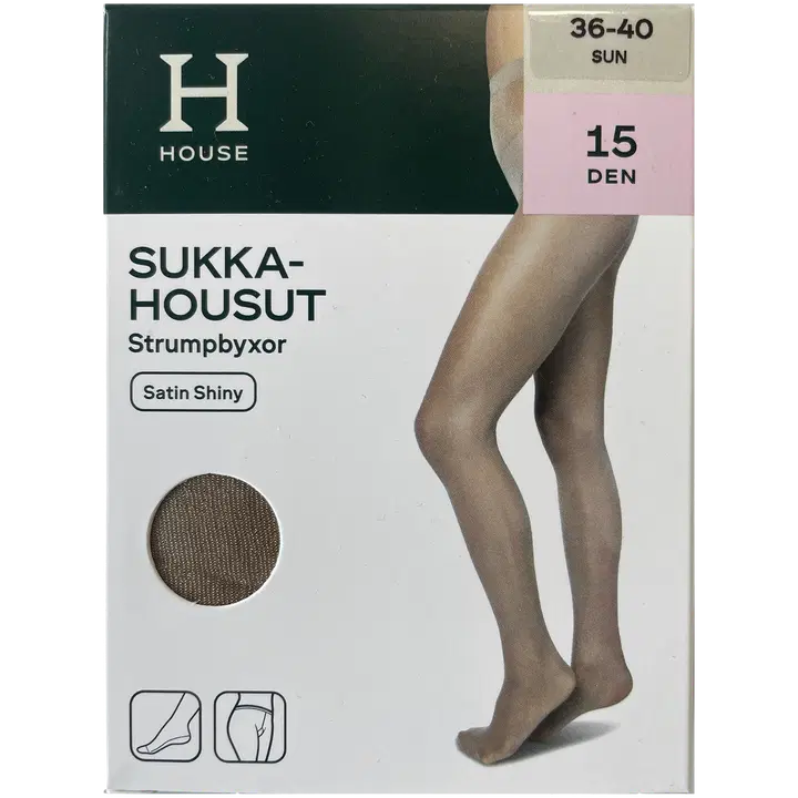 House sukkahousut Satin Shiny 15 den Sun, koko 44-48