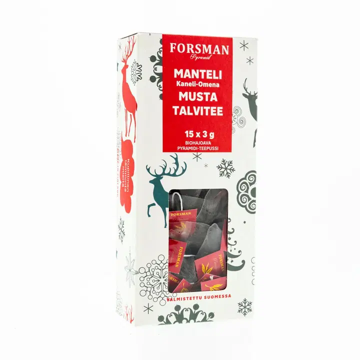 Forsman Pyramid Manteli Kaneli Omena maustettu musta tee 15x3g