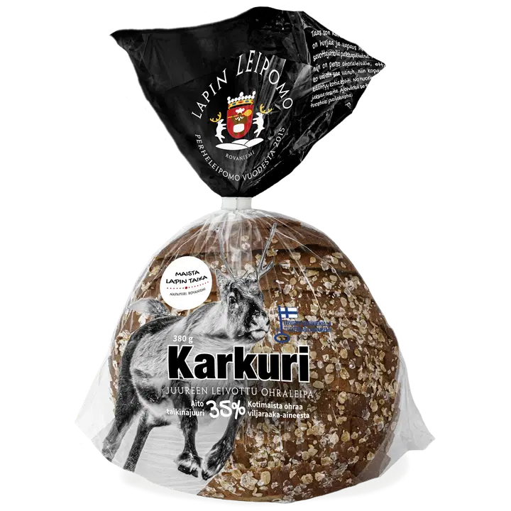 Lapin Leipomo Karkuri juureen leivottu ohraleipä 380g