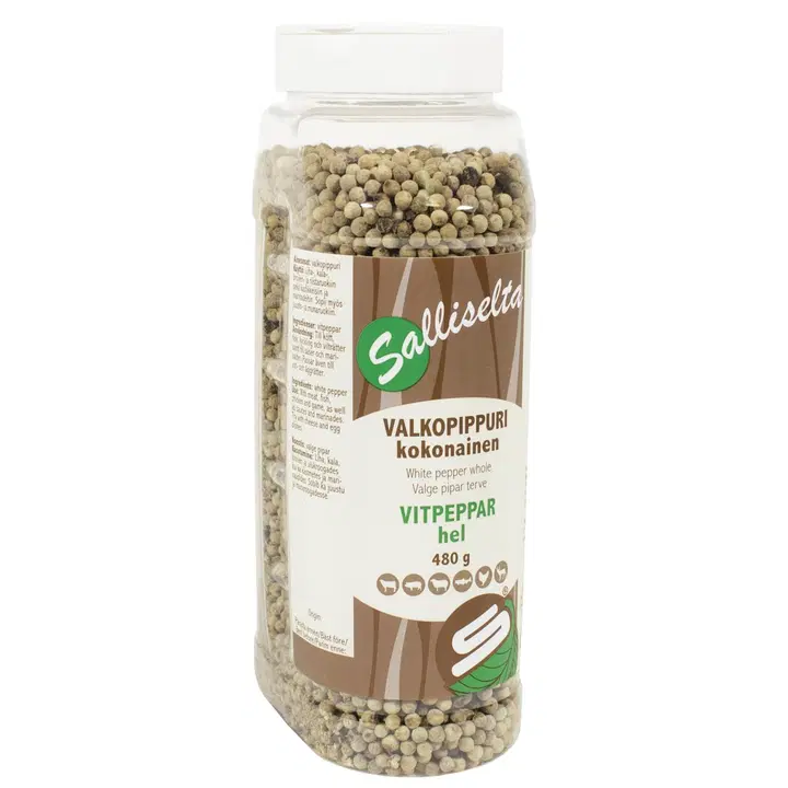 Salliselta Valkopippuri kokonainen 480g