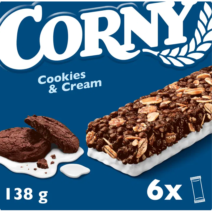 Corny Cookies & Cream välipalapatukka 6x23g