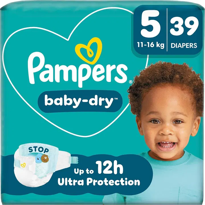 Pampers Baby Dry teipmähkmed S5, 11-16 kg, 39 tk