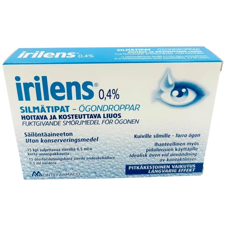 Irilens silmätippapipetti 0,4% hyaluronihappo 15 kpl x 0,5ml