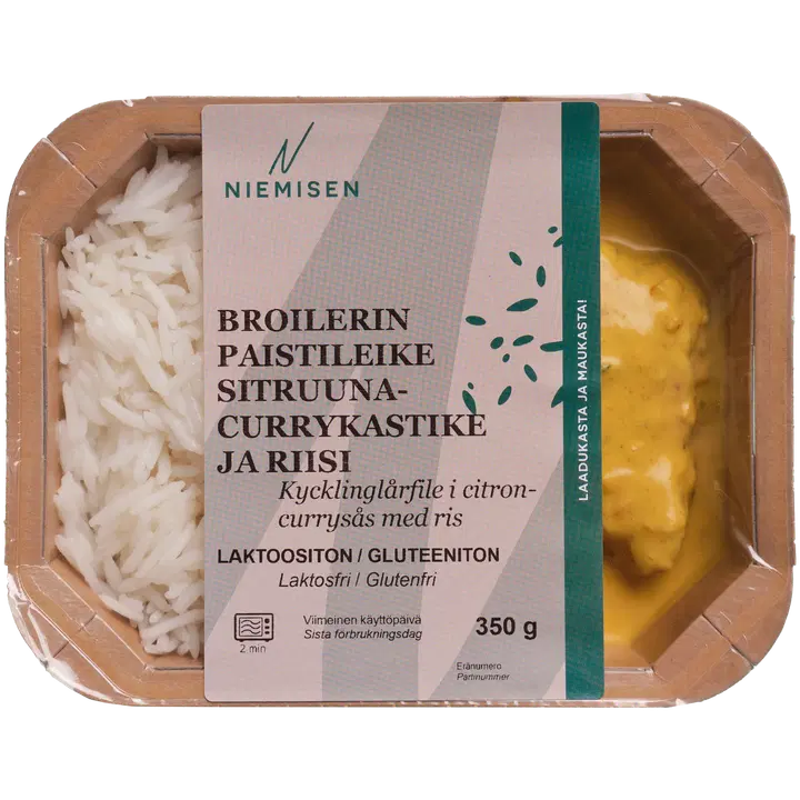 Niemisen Broilerinpaistileike sitruuna-currykastikkeessa 350g