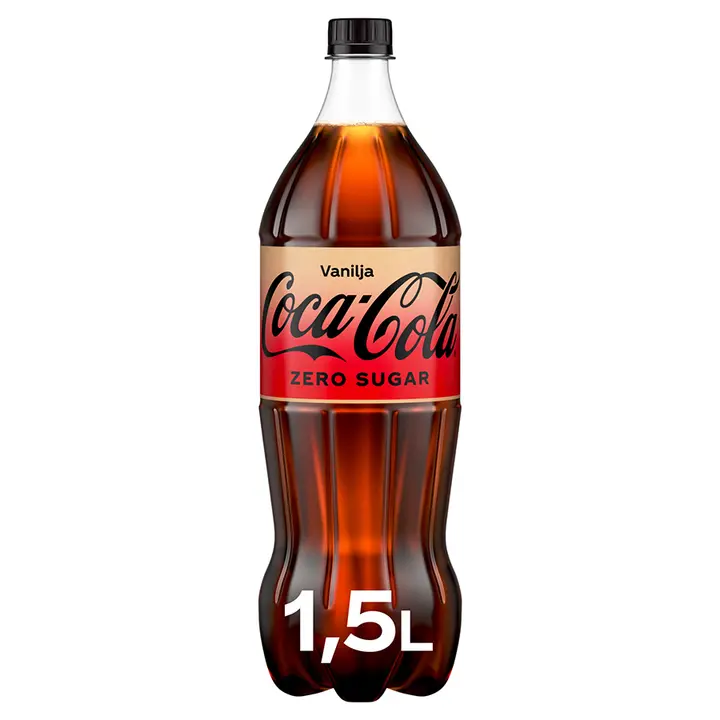 Coca-Cola Zero Sugar Vanilja virvoitusjuoma muovipullo 1,5L