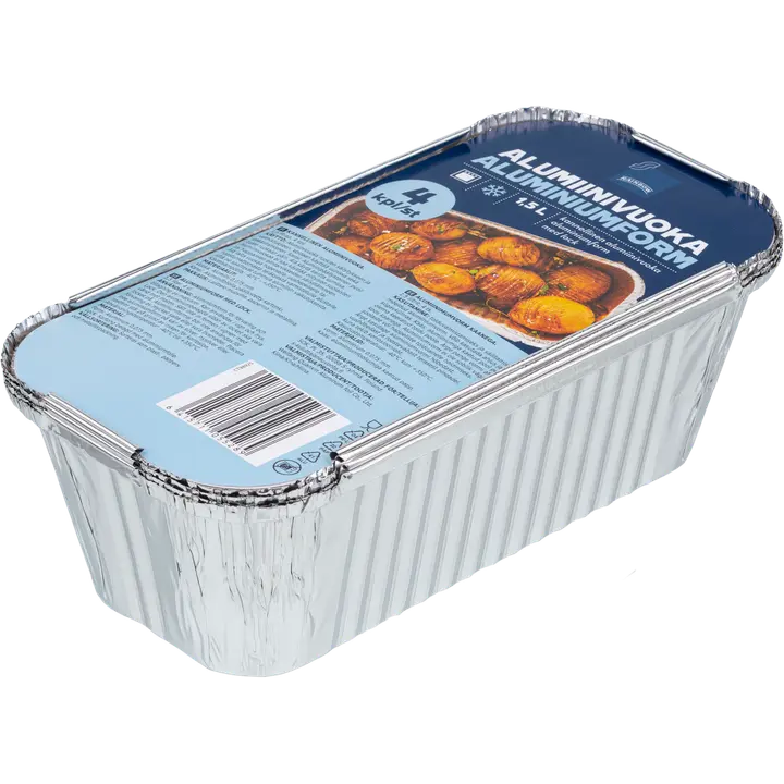 Rainbow alumiinivuoka 1,5l 4kpl