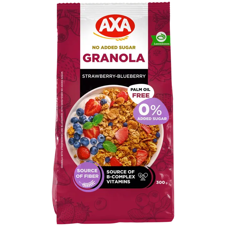 Axa maasika-mustika granola suhkruta 300g