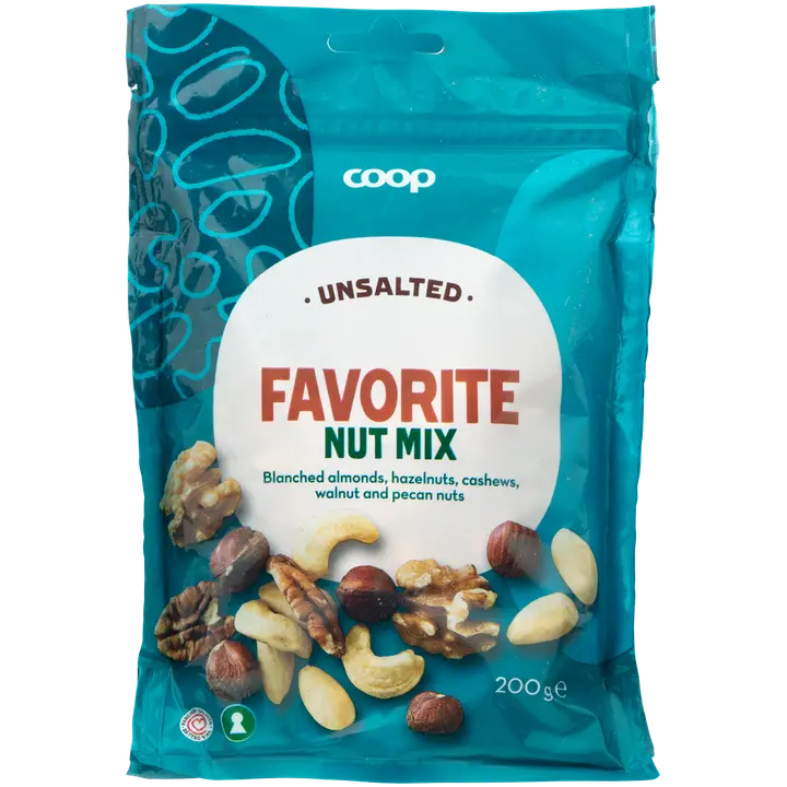 Coop Favorite nut mix pähkinäsekoitus 200g suolaamaton