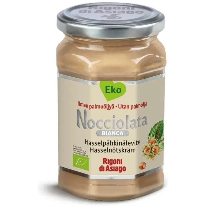 Rigoni di Asiago Nocciolata Luomu Vaalea hasselpähkinälevite 270 g