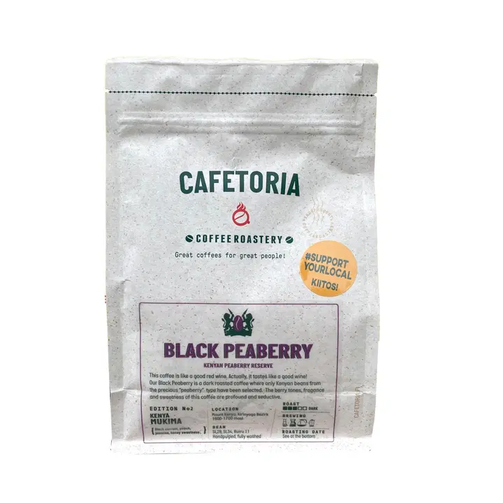 Cafetoria roastery Kenya black peaberry tumma kahvipapu 250g