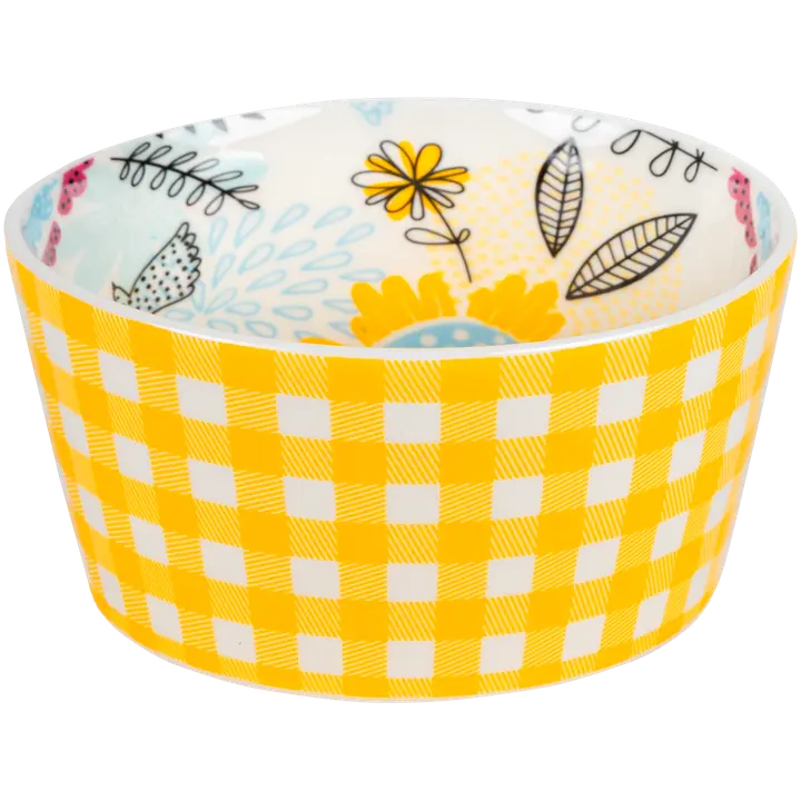 Kauss Ruutu 12 cm kollane