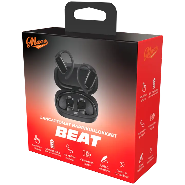 Nööpkõrvaklapid Macs Beat must