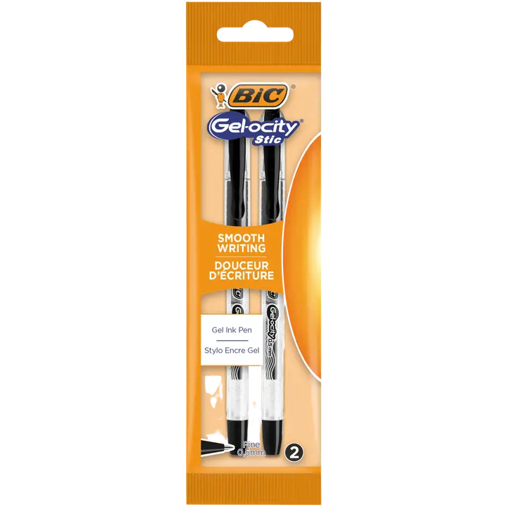 BIC Gelocity Stic geelikynä musta 2kpl