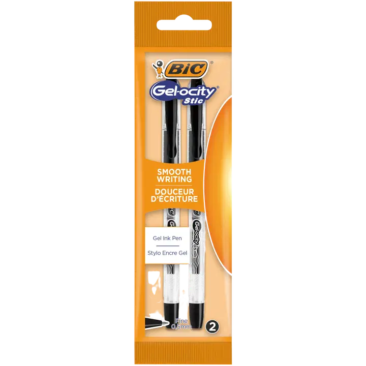 BIC Gelocity Stic geelikynä musta 2kpl