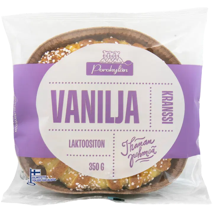 Porokylän Vaniljakranssi 350 g vaniljakreemitäytepulla