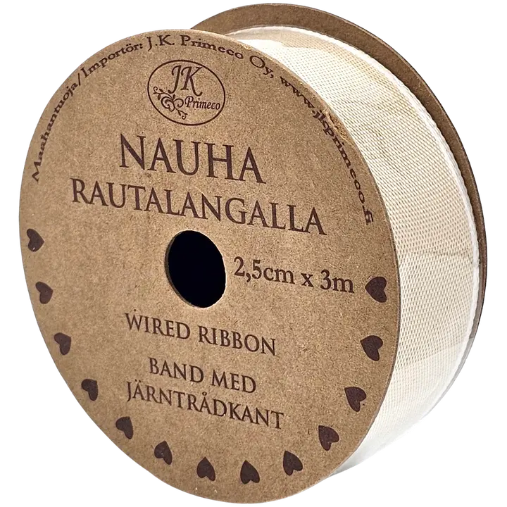 J.K. Primeco nauha rautalangalla 2,5cm x 3m ruskea