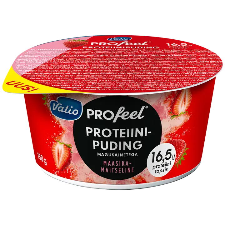 Valio PROfeel proteiinipuding maasikamaitseline, 150g
