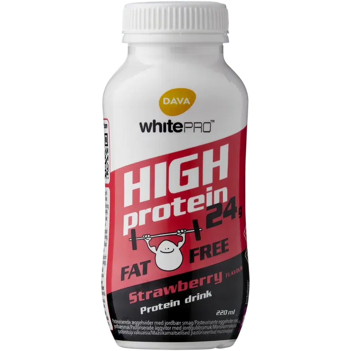 Dava WhitePro maasikamaitseline munavalge, 220 ml