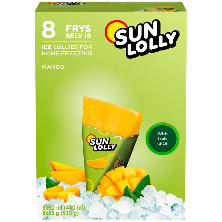 Sun Lolly 8x60ml/65g Pakasta itse mehujää Mango