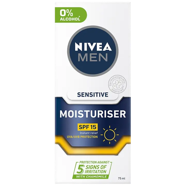 NIVEA MEN 75ml Sensitive Moisturiser SK15 -kasvovoide