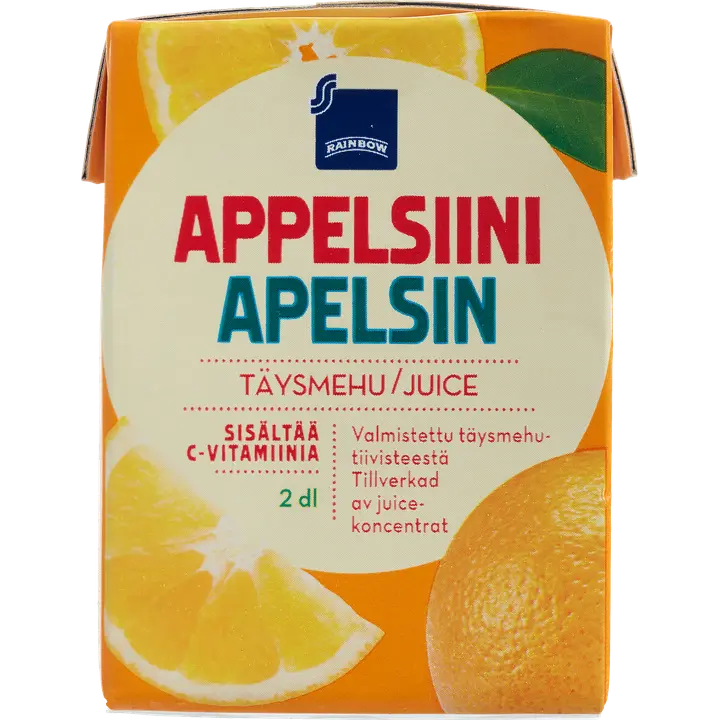 Rainbow appelsiinitäysmehu 2dl