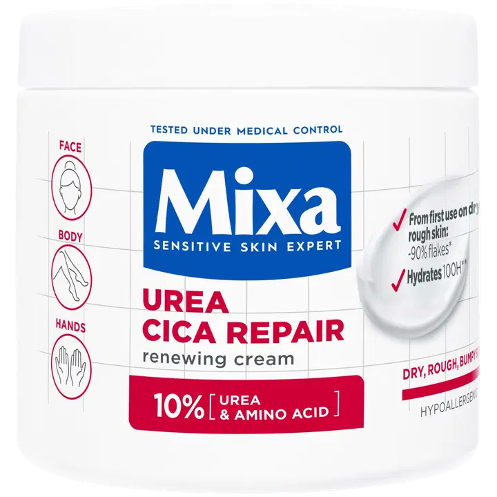 Mixa Urea Cica Repair Renewing Cream Ihoa uudistava voide kuivalle ja karhealle iholle 400ml