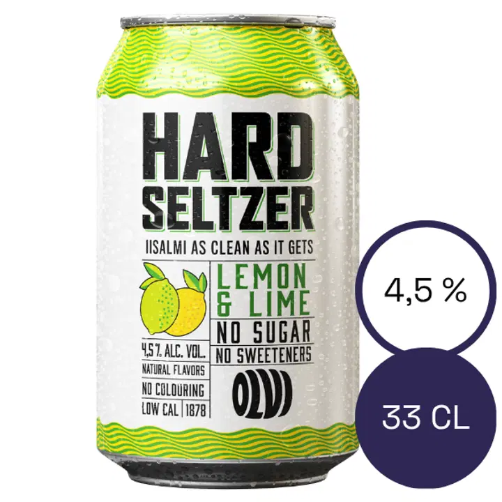 OLVI Hard Seltzer Lemon & Lime 4,5% 0,33 l burk