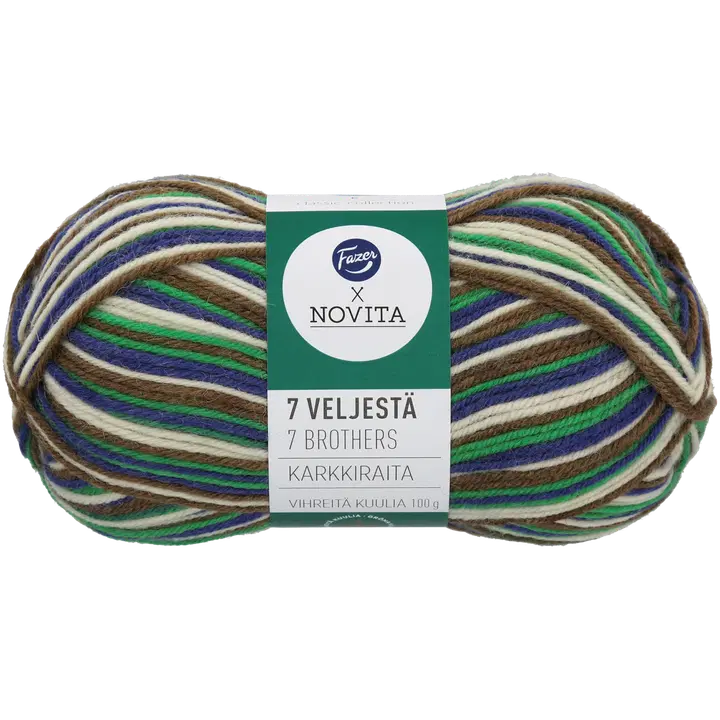 Fazer x Novita Neulelanka 7 Veljestä Karkkiraita Vihreitä kuulia