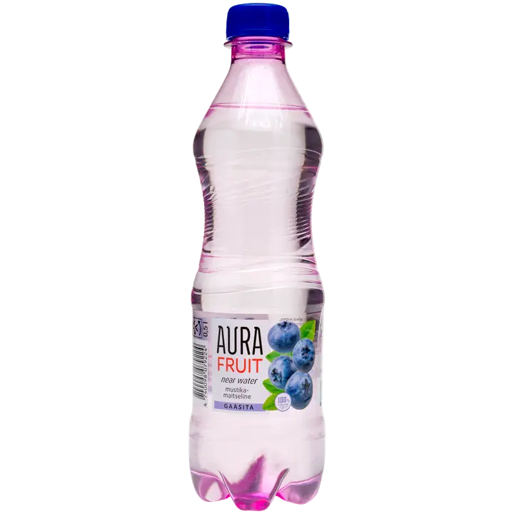 Aura Fruit mustikamaitseline vesi gaasita 500 ml