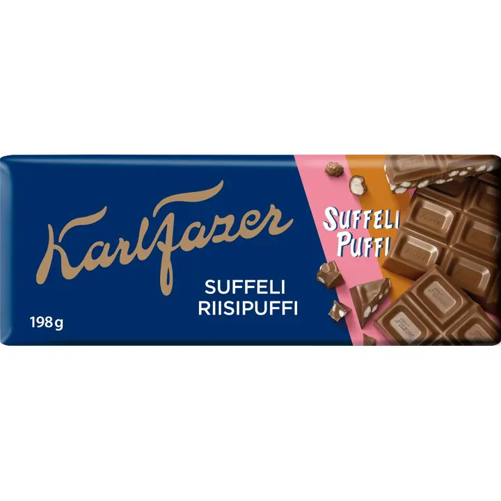 Karl Fazer Suffeli riisipuffi suklaalevy 198g