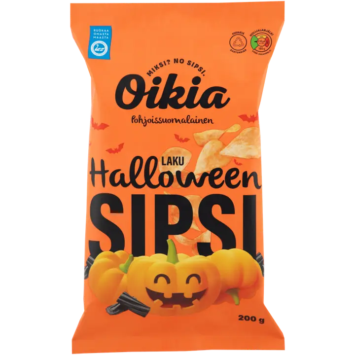 Oikia Halloweensipsi Laku perunalastut 200 g