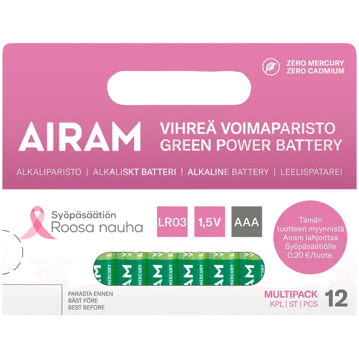 Airam leelispatarei AAA/LR03 12 tk