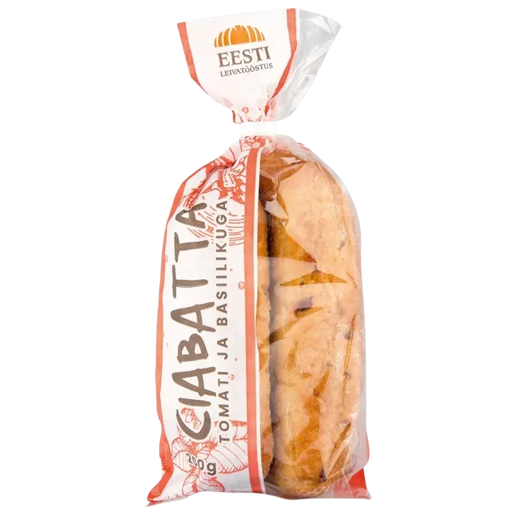 EESTI LEIVATÖÖSTUS CIABATTA BASIILIKU-KUIV.TOMATIGA200 G