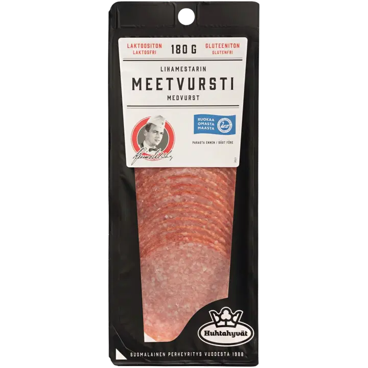 Huhtahyvät Lihamestarin Meetvursti 180g
