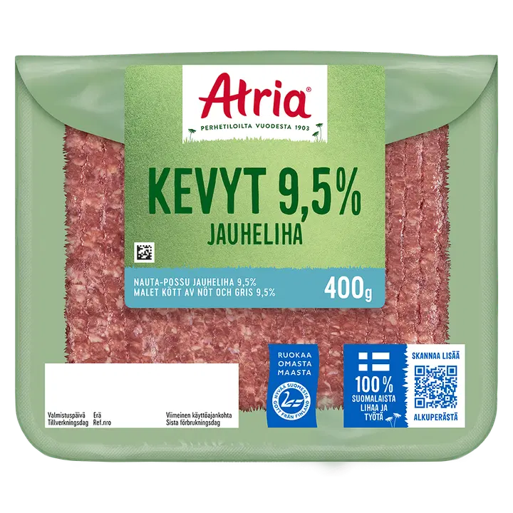 Atria Kevyt Nauta-Possu Jauheliha 9,5% 400g