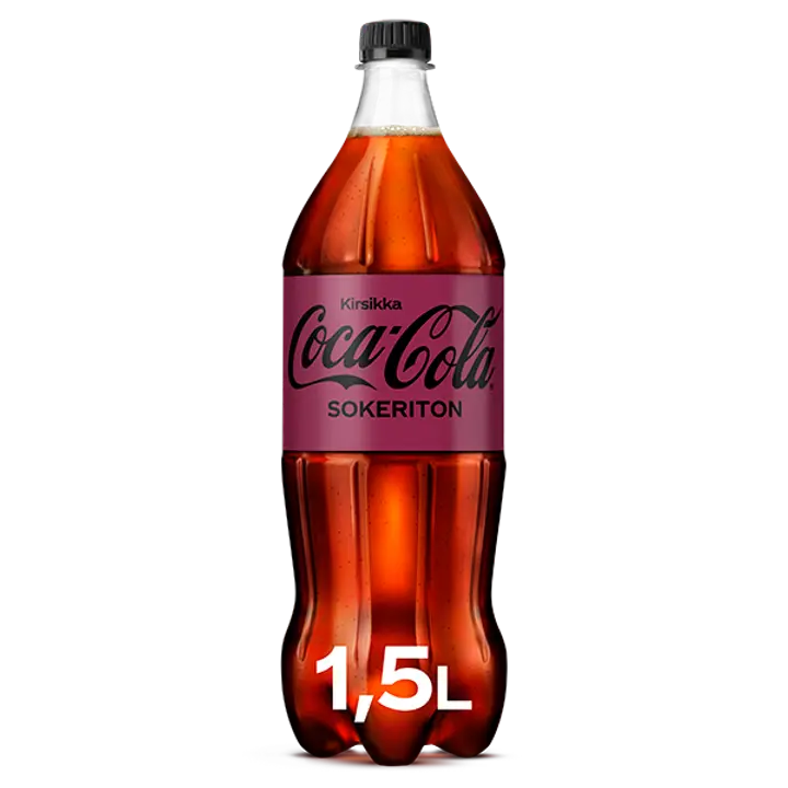 Coca-Cola Zero Sugar sokeriton Kirsikka virvoitusjuoma muovipullo 1,5 L
