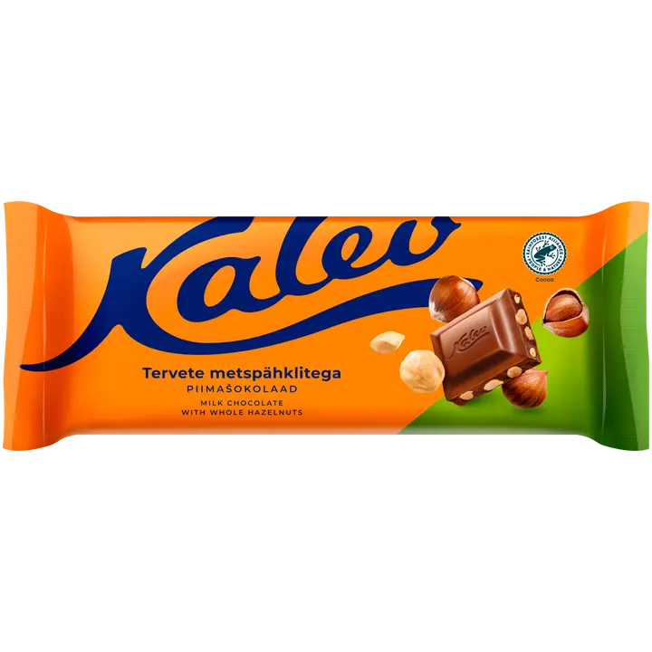 KALEV Piimašokolaad tervete metspähklitega 190g