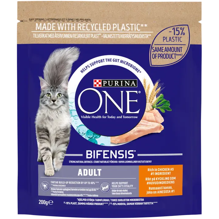 Purina One 200g Adult Runsaasti Kanaa ja Täysjyväviljaa kissanruoka