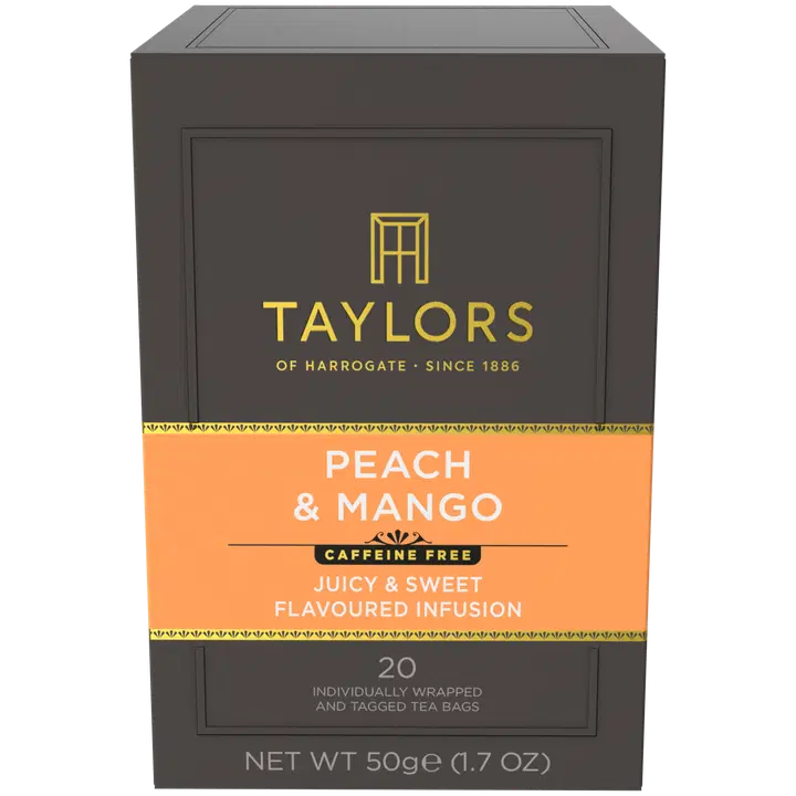 Taylors of Harrogate Peach and mango Maustettu uutos kofeiiniton 20 pss